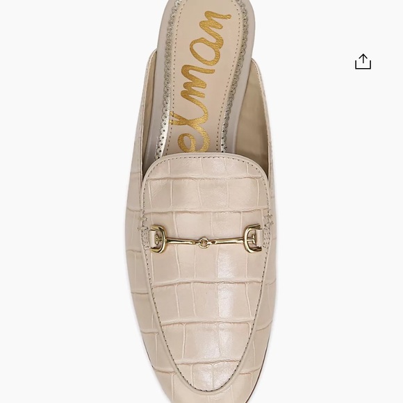 Sam Edelman Shoes - Sam Edelman Linnie Croc-Embossed Leather Bit Mules in Eggshell
